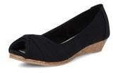 Dorothy Perkins Womens Black peep toe cork low wedges- Black