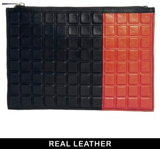 ASOS Leather Clutch Bag With 3D Effect