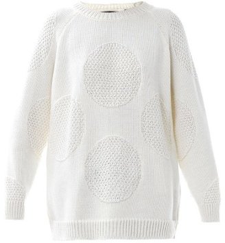 Chinti and Parker Meets Patternity Aran giant-dot knit sweater