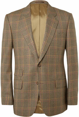 Kingsman - Brown Single-Breasted Brushed-Wool Checked Blazer