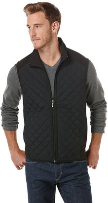Perry Ellis Big and Tall Quilted Mixed Media Vest