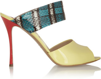 Nicholas Kirkwood Patent-leather and watersnake sandals