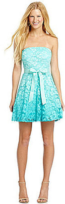 As U Wish Strapless Ombre Lace Dress