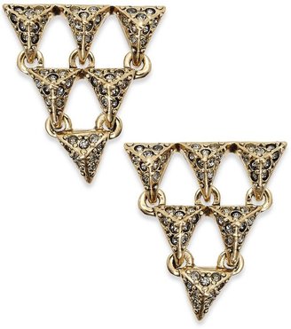 House Of Harlow Gold-Tone Crystal Pavé Pyramid Stud Earrings