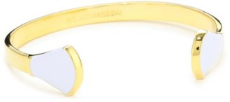 Dean Davidson "CLEO" Gold-Plated White Enamel Fan Cuff Bracelet, 5.6"
