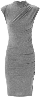 Alice + Olivia Lynley grey ruched jersey dress