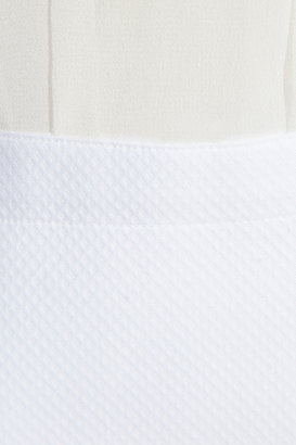 Valentino Silk-georgette and cotton-piqué blouse