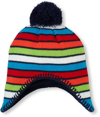 Children's Place Multi-striped knit earflap hat