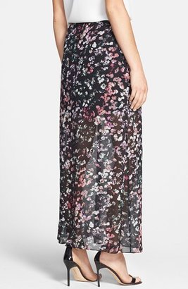 Vince Camuto Sheer Floral Overlay Maxi Skirt