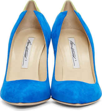 Brian Atwood Blue Suede Mercury Pumps