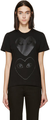 Comme des Garcons Play Black Two-Heart T-Shirt