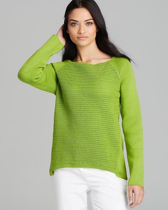 Lafayette 148 New York Crochet Front Sweater