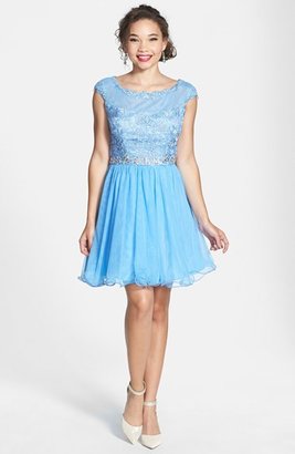 Steppin Out Lace Detail Party Dress (Juniors)