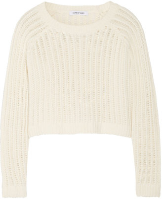 Elizabeth and James Cropped open-knit cotton-blend sweater