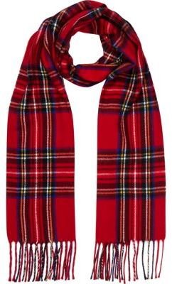 River Island Red tartan scarf
