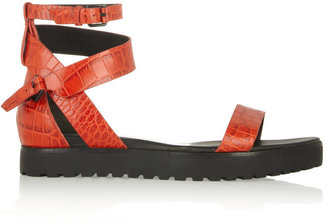 Alexander Wang Jade croc-stamped leather sandals
