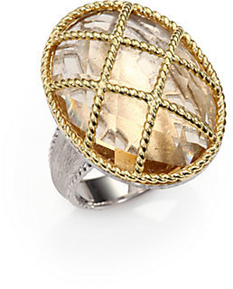 Jude Frances Champagne Citrine, 18K Yellow Gold and Sterling Silver Ring