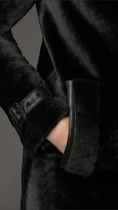 Burberry Leather Detail Shearling Coat