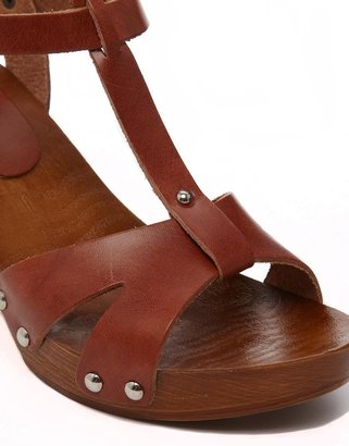 ASOS HOLLAND Leather T-Bar Heeled Sandals