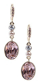 Givenchy Goldtone & Pink Drop Earrings