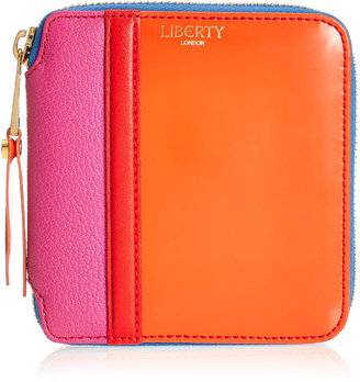Liberty of London Designs Liberty London Orange and Pink Leather Small Wallet