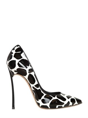 Casadei 120mm Patent Leather Spot Printed Pumps