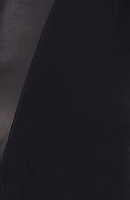 A.L.C. 'Auryn' Leather Neck Crepe Top