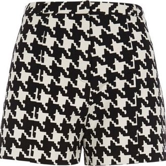 River Island Black and white dogtooth shorts