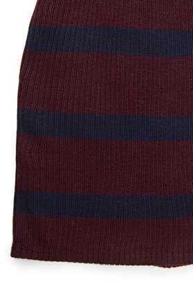 Forever 21 Striped Ribbed Knit Beanie