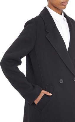 Theory Women's "Lynella" Long Double-Breasted Coat-Black