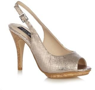 Ben de Lisi Principles by Designer gold snakeskin textured high slingback court shoes