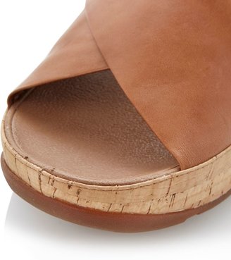 FitFlop Kys leather round toe crossover wedge sandals