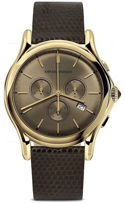 Emporio Armani Swiss Made Light Gold Ion Plated Stainless Steel Watch, 42mm