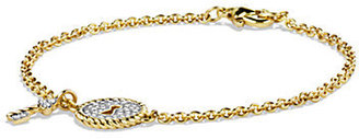 David Yurman Cable Collectibles Lock Bracelet with Diamonds in Gold