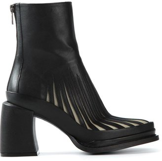 Ann Demeulemeester tulle detail ankle boots