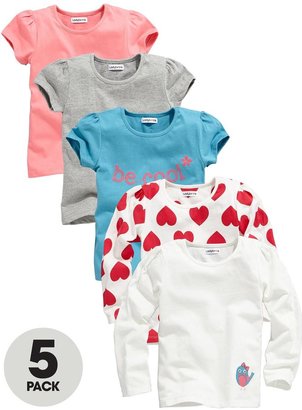 Ladybird Girls Short and Long Sleeved T-shirts (5 Pack)