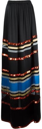 Givenchy striped full length skirt