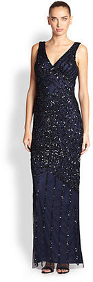 Aidan Mattox Sequined Tulle Gown