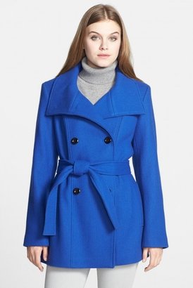 Calvin Klein Double Breasted Wool Blend Coat
