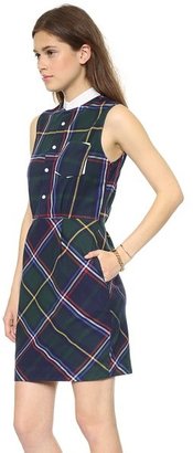 Band Of Outsiders Sleeveless Shirtdress with Contrast Collar