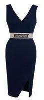 Dorothy Perkins Womens **Another Label Contrast Belt Wrap Dress- Blue