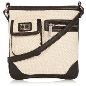 The Collection Natural woven cross body bag