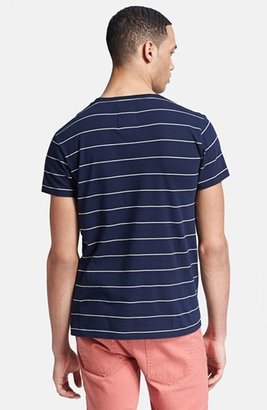 Michael Bastian Gant by Stripe Pocket Crewneck T-Shirt