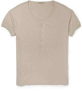 Bottega Veneta Cotton-Blend Jersey Henley T-shirt