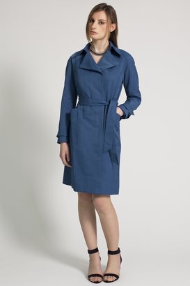 Carnet de Mode Cotton veil trench coat - blue