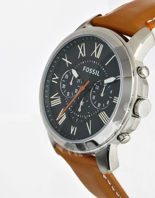 Fossil Grant Tan Leather Strap Watch FS4918