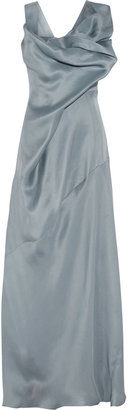 Donna Karan Ruched silk-organza twill gown