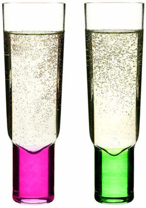 Sagaform Club Champagne Glasses 2 Pack - Pink/Green