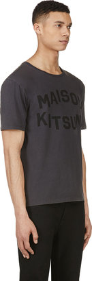 Kitsune Maison Slate Blue Logo T-Shirt