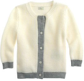Fleece Baby Baby merino wool colorblock cardigan sweater
